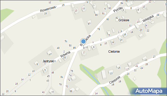 Rychwałdek, Wiejska, 4, mapa Rychwałdek