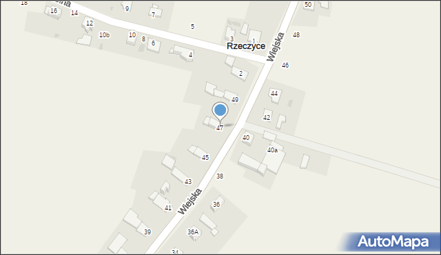 Rzeczyce, Wiejska, 47, mapa Rzeczyce