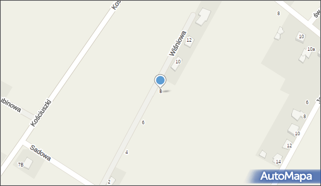 Rzekuń, Wiśniowa, 8, mapa Rzekuń