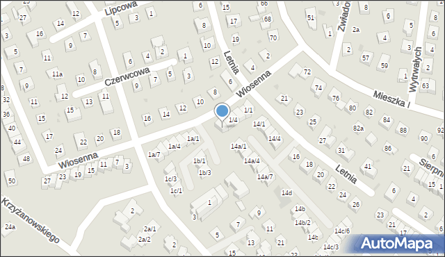 Rzeszów, Wiosenna, 1/6, mapa Rzeszów