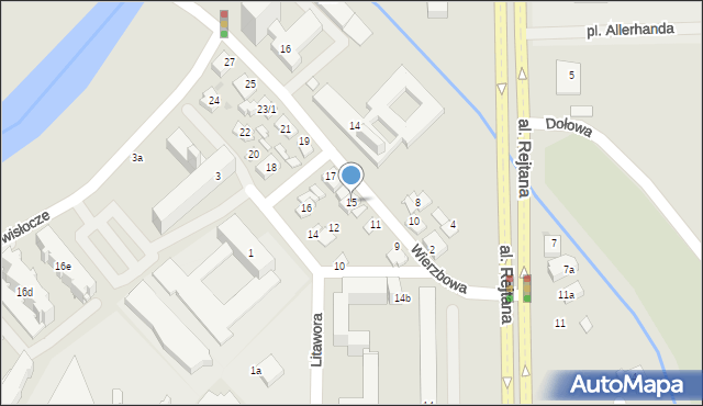 Rzeszów, Wierzbowa, 15, mapa Rzeszów