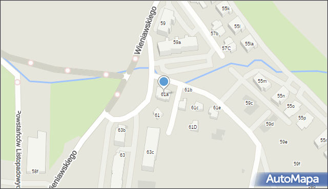 Rzeszów, Wieniawskiego Henryka, 61a, mapa Rzeszów