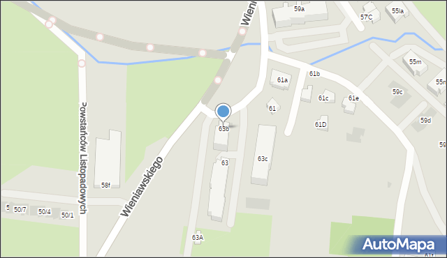 Rzeszów, Wieniawskiego Henryka, 63b, mapa Rzeszów