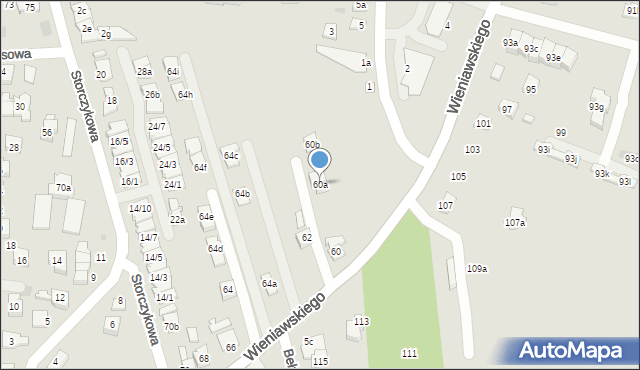 Rzeszów, Wieniawskiego Henryka, 60a, mapa Rzeszów