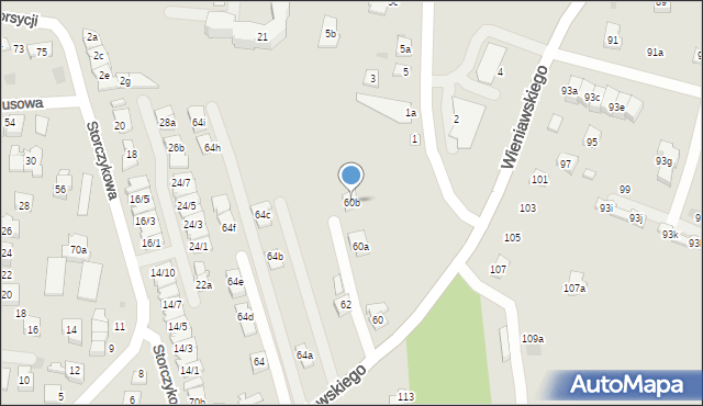 Rzeszów, Wieniawskiego Henryka, 60b, mapa Rzeszów