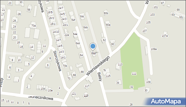 Rzeszów, Wieniawskiego Henryka, 64a, mapa Rzeszów