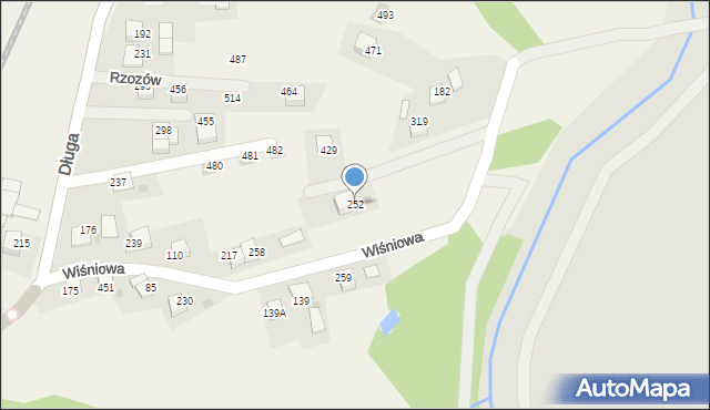 Rzozów, Wiśniowa, 21, mapa Rzozów