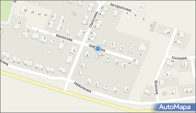 Sadków, Wiśniowa, 2, mapa Sadków