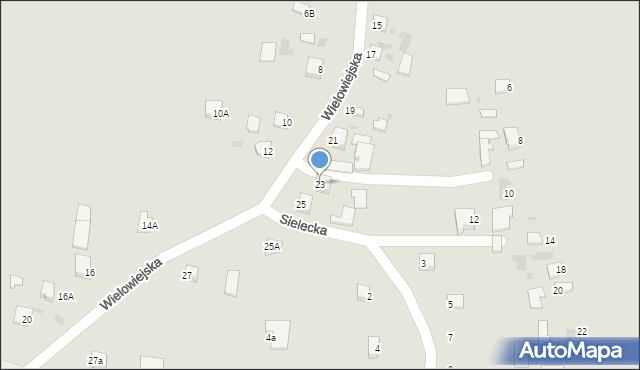 Sandomierz, Wielowiejska, 23, mapa Sandomierza