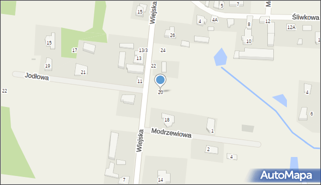 Santocko, Wiejska, 20, mapa Santocko