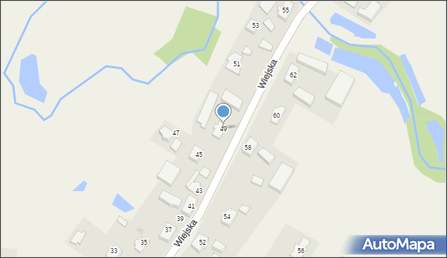 Santocko, Wiejska, 49, mapa Santocko