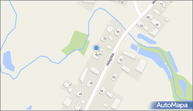 Santocko, Wiejska, 51, mapa Santocko