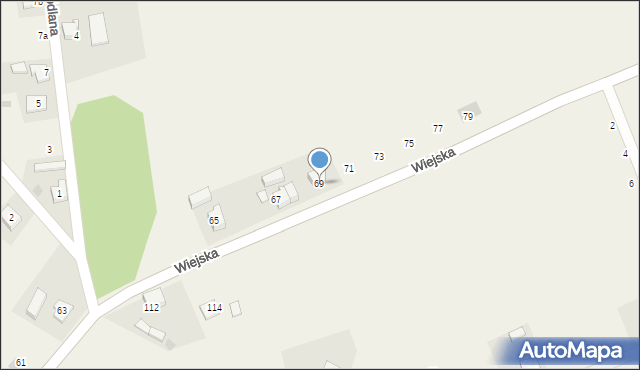 Santocko, Wiejska, 69, mapa Santocko