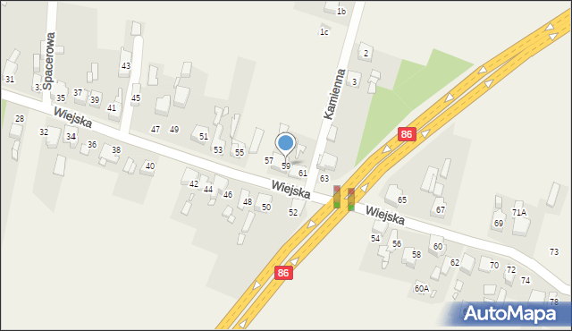 Sarnów, Wiejska, 59, mapa Sarnów