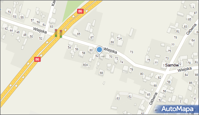 Sarnów, Wiejska, 64, mapa Sarnów