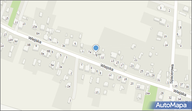 Sarnów, Wiejska, 9, mapa Sarnów