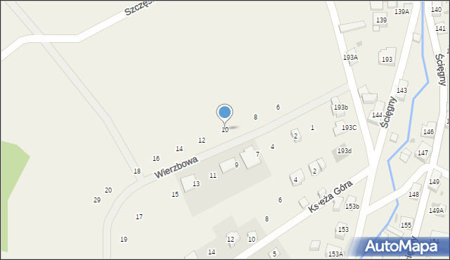 Ścięgny, Wierzbowa, 10, mapa Ścięgny