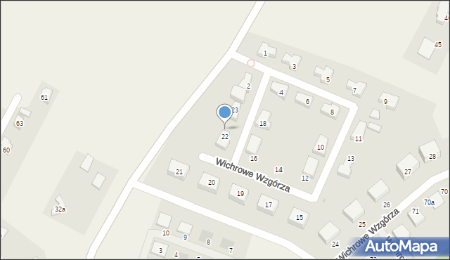 Siadło Dolne, Wichrowe Wzgórza, 22a, mapa Siadło Dolne