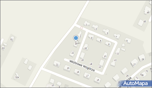 Siadło Dolne, Wichrowe Wzgórza, 23, mapa Siadło Dolne