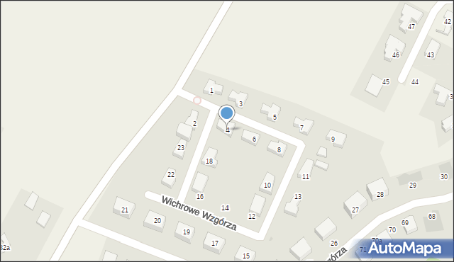 Siadło Dolne, Wichrowe Wzgórza, 4, mapa Siadło Dolne