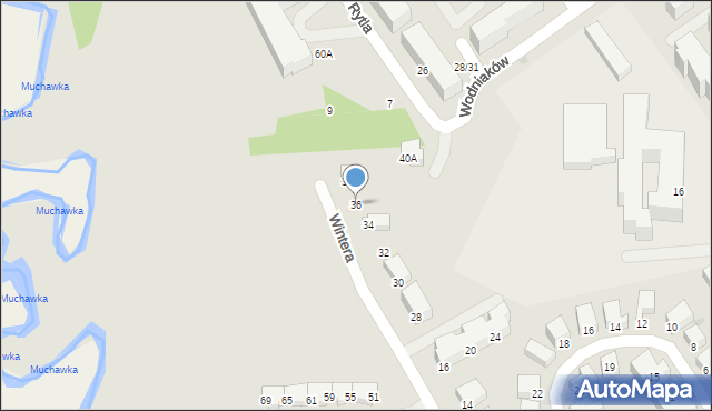 Siedlce, Wintera Antoniego, 36, mapa Siedlce