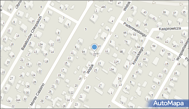 Siedlce, Widok, 12, mapa Siedlce