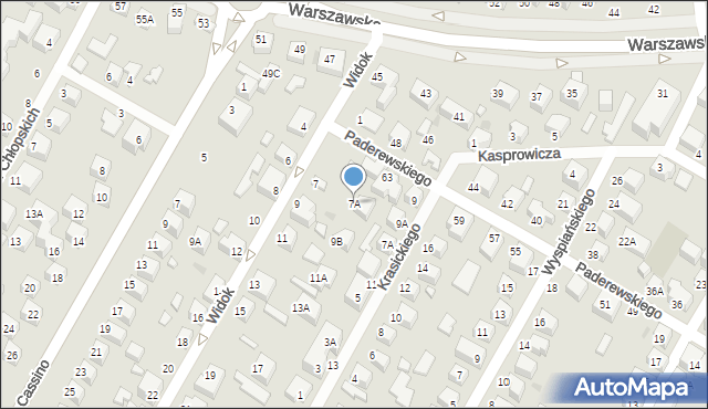 Siedlce, Widok, 7A, mapa Siedlce