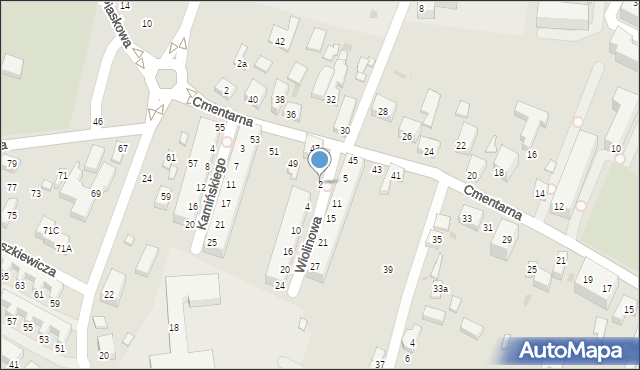 Siedlce, Wiolinowa, 2, mapa Siedlce
