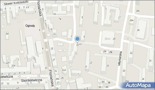 Siedlce, Wiatraczna, 11, mapa Siedlce