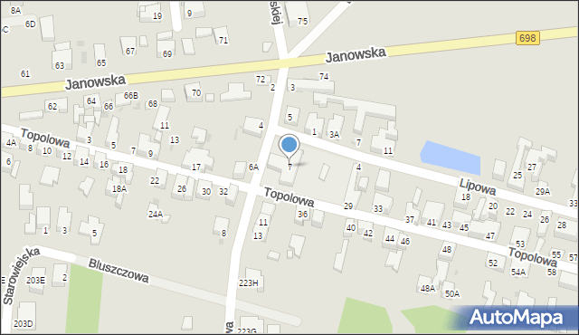 Siedlce, Wiązowa, 7, mapa Siedlce