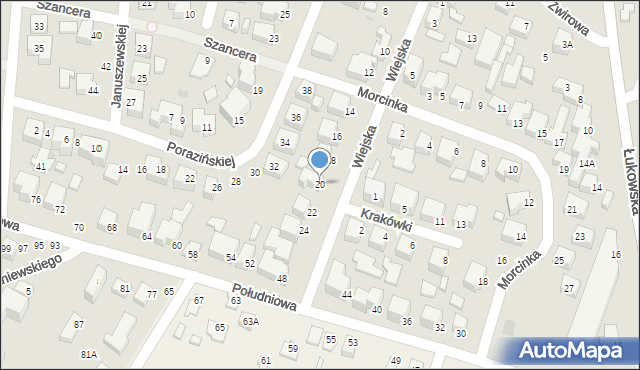 Siedlce, Wiejska, 20, mapa Siedlce