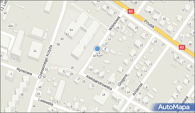 Siedlce, Wiśniowa, 2, mapa Siedlce