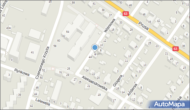 Siedlce, Wiśniowa, 6, mapa Siedlce