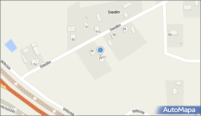 Siedlin, Witosa Wincentego, 24, mapa Siedlin