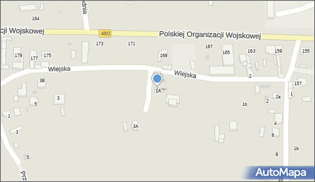 Sieradz, Wiejska, 1A, mapa Sieradz