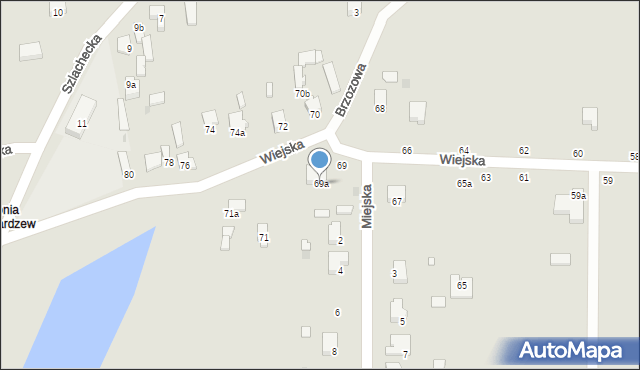 Sieradz, Wiejska, 69a, mapa Sieradz