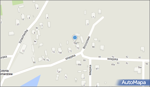 Sieradz, Wiejska, 70b, mapa Sieradz