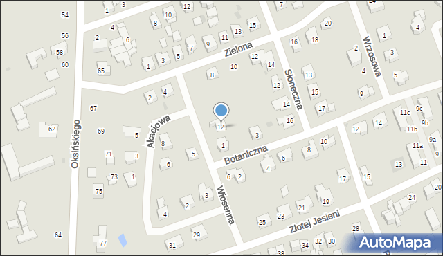 Sieradz, Wiosenna, 12, mapa Sieradz