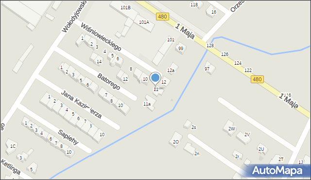 Sieradz, Wiśniowieckiego Jeremiego, 11, mapa Sieradz