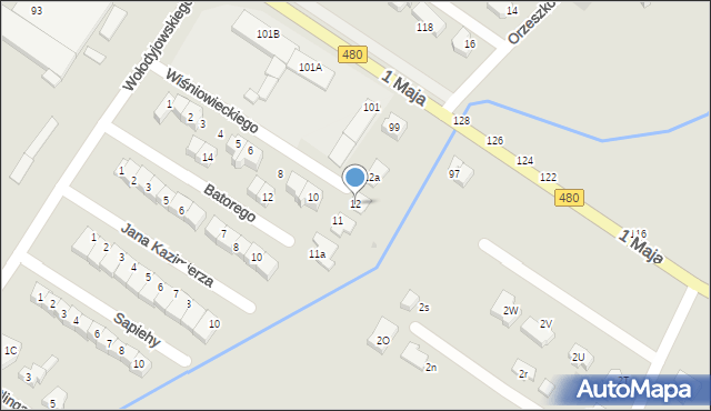 Sieradz, Wiśniowieckiego Jeremiego, 12, mapa Sieradz