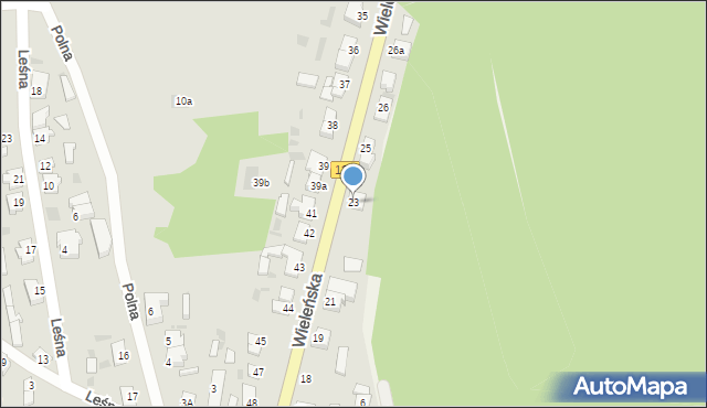 Sieraków, Wieleńska, 23, mapa Sieraków