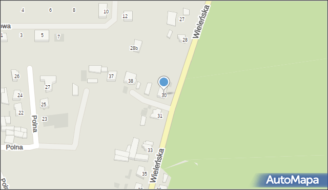 Sieraków, Wieleńska, 30, mapa Sieraków