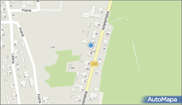 Sieraków, Wieleńska, 38a, mapa Sieraków