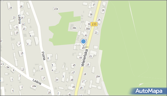 Sieraków, Wieleńska, 43, mapa Sieraków