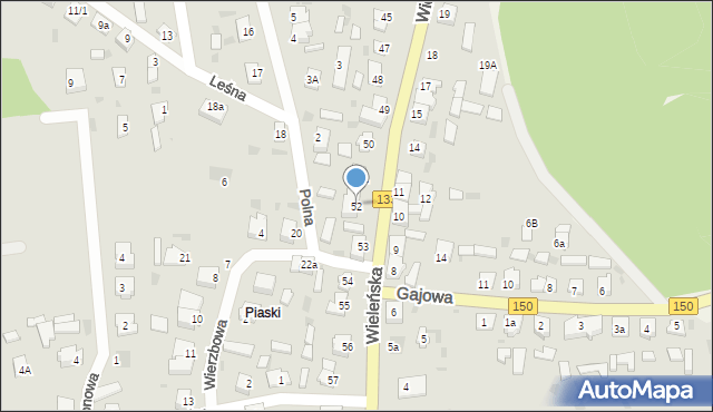 Sieraków, Wieleńska, 52, mapa Sieraków