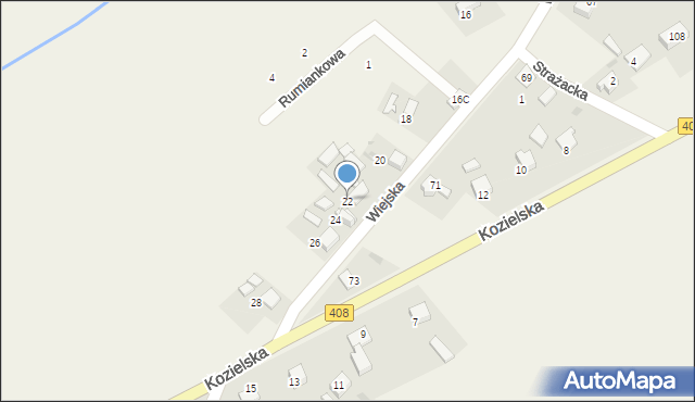 Sierakowice, Wiejska, 22, mapa Sierakowice