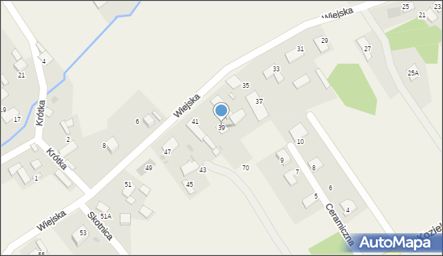 Sierakowice, Wiejska, 39, mapa Sierakowice