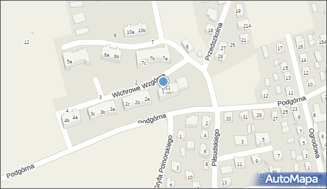 Sierakowice, Wichrowe Wzgórze, 1b, mapa Sierakowice
