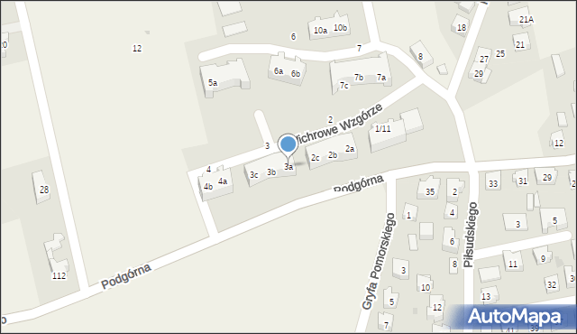 Sierakowice, Wichrowe Wzgórze, 3a, mapa Sierakowice