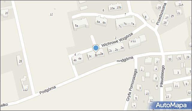 Sierakowice, Wichrowe Wzgórze, 3b, mapa Sierakowice